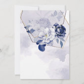 Quinceañera königliche Marine Blau elegante extrav Einladung (Rückseite)