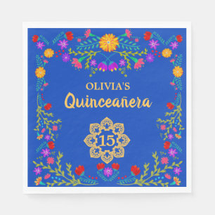 Quinceanera Königsblau-mexikanischer Serviette