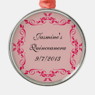 Quinceanera kundenspezifische silbernes ornament