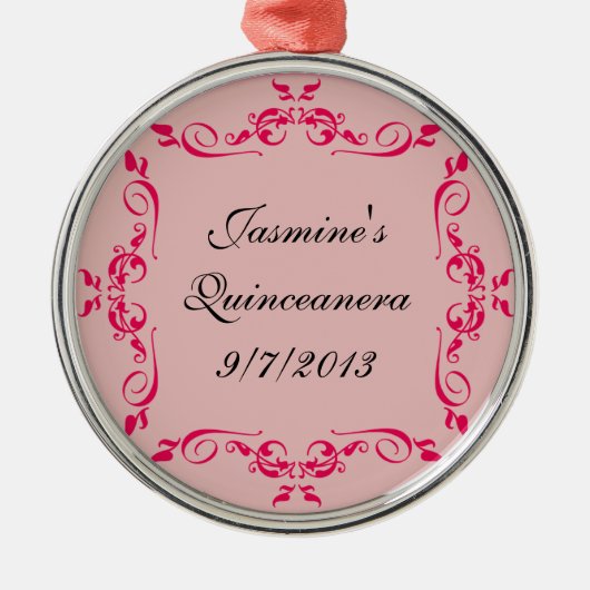 Quinceanera kundenspezifische silbernes ornament (Vorne)