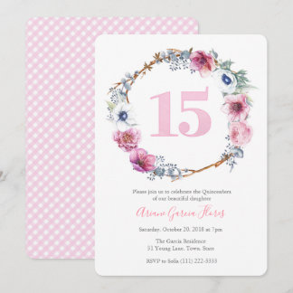 Quinceañera Latina 15. Geburtstagsparty für Mädche Einladung