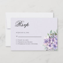 Quinceanera Lavendel Blumen Antwort RSVP Karte