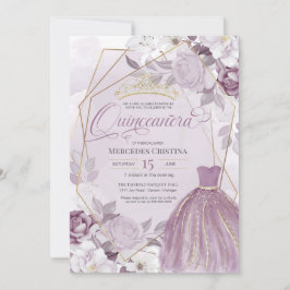 Quinceañera Lavendel lila elegante extravagante Ti Einladung