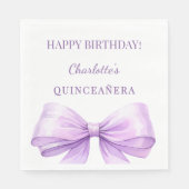 Quinceanera lavender bow luncheon serviette (Vorderseite)