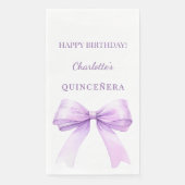 Quinceanera lavender bow white serviette (Vorderseite)