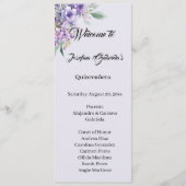 Quinceanera Lavender double side program card  Programm (Vorderseite)