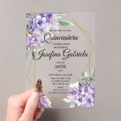 Quinceanera Lavender floral  Acryleinladungen (Insitu (Handheld))