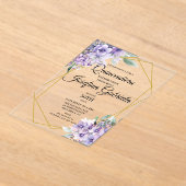 Quinceanera Lavender floral  Acryleinladungen (Ablage )