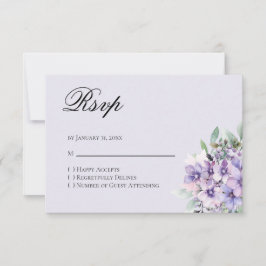 Quinceanera Lavender floral Reply RSVP Card Karte
