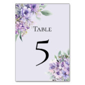 Quinceanera Lavender floral Table Number Card Tischnummer (Rückseite)