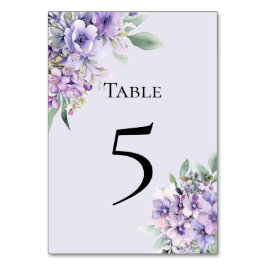 Quinceanera Lavender floral Table Number Card Tischnummer