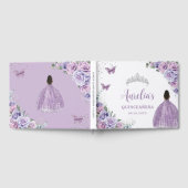 QUINCEAÑERA Lavender Lila Blumenbraun-Prinzessin Gästebuch (Voll)