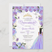 Quinceanera Lavender Lila Elegante Butterfly Einladung (Vorderseite)