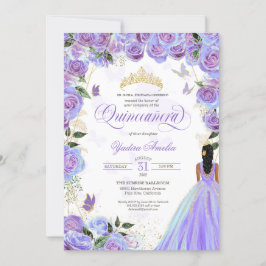 Quinceanera Lavender Lila Elegante Butterfly  Einladung