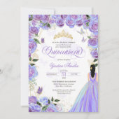 Quinceanera Lavender Lila Elegante Butterfly Inv Einladung (Vorderseite)