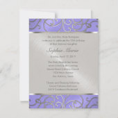 Quinceanera Lavender Lila Silver Filigree Wirbel Einladung (Vorderseite)