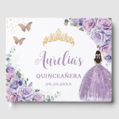QUINCEAÑERA Lavender Lilac Lila Blumenprinzessin Gästebuch (Vorderseite)