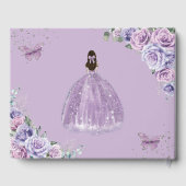 QUINCEAÑERA Lavender Lilac Lila Blumenprinzessin Gästebuch (Rückseite)