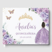 QUINCEAÑERA Lavender Lilac Lila Rose Braun Girl Gästebuch (Vorderseite)