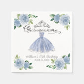 Quinceanera Light Blue Gown Floral Serviette (Vorderseite)