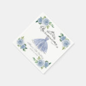 Quinceanera Light Blue Gown Floral Serviette (Ecke)