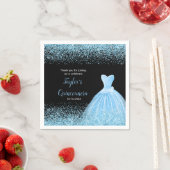 Quinceanera Light Blue Imitats Glitzer Serviette (Beispiel)