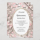 Quinceanera Light Pink Blossom Blume Geburtstag Einladung (Vorne/Hinten)