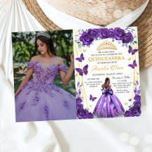 Quinceañera Lila Blumenprinzessin Butterfliegen