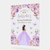 Quinceañera Lila Blush Begrüßung Acrylschild (Winkel)