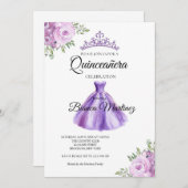 Quinceanera Lila Dress Mis Quince Einladung (Vorne/Hinten)