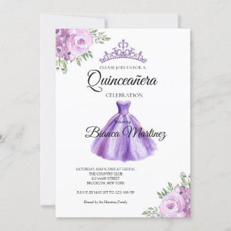Quinceanera Lila Dress Mis Quince Einladung