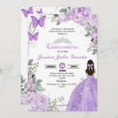 Quinceanera - Lila Einladung von Lilac (Vorne/Hinten)