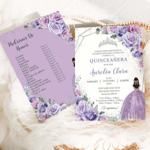 Quinceañera Lila Flieder Blumen 15 Jahre Padrinos Einladung