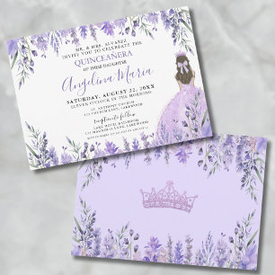 Quinceañera Lila Flieder Blumenprinzessin Einladung