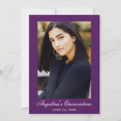 Quinceanera Lila Floral Gold Crown Glitzer Foto Einladung (Rückseite)