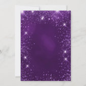 Quinceanera lila Glitzer Staubkleid Tiara Einladung (Rückseite)