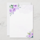 Quinceanera Lila Gold Rose Butterfly Princess Einladung (Rückseite)