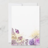 Quinceanera Lila Gold White Einladung (Rückseite)