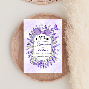 Quinceañera Lila Lavendel Spanisch Save The Date