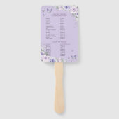 Quinceañera Lila Lavender Floral Silver Programm Fächer (Rückseite)