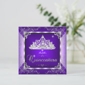 Quinceanera Lila Lavender Silver Diamond Tiara Einladung (Stehend Vorderseite)