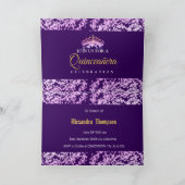 Quinceanera Lila Lilac Elegantes Spanisch Einladung (Innenseite)