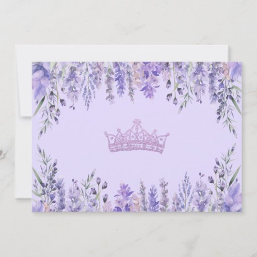 Quinceañera Lila Lilac Floral Princess Einladung (Rückseite)