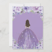 Quinceañera Lila Lilac Floral Princess Geburtstag Einladung (Rückseite)