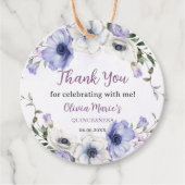 Quinceañera Lila Lilac Floral Tiara Butterfliegen Geschenkanhänger (Vorderseite)