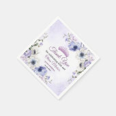 Quinceañera Lila Lilac Floral Tiara Butterfliegen Serviette (Ecke)