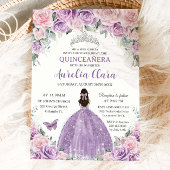 Quinceañera Lila Lilac Pale Pink Blütenprinzessin Einladung