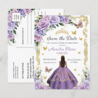 Quinceañera Lila Lilac Rose Floral Gold Prinzessin