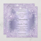 Quinceanera Lila Lilac Snowflake Winter Party Einladung (Vorne/Hinten)