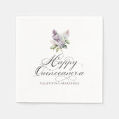 Quinceanera Lila Lilac Spring Blume Cocktail Serviette (Vorderseite)